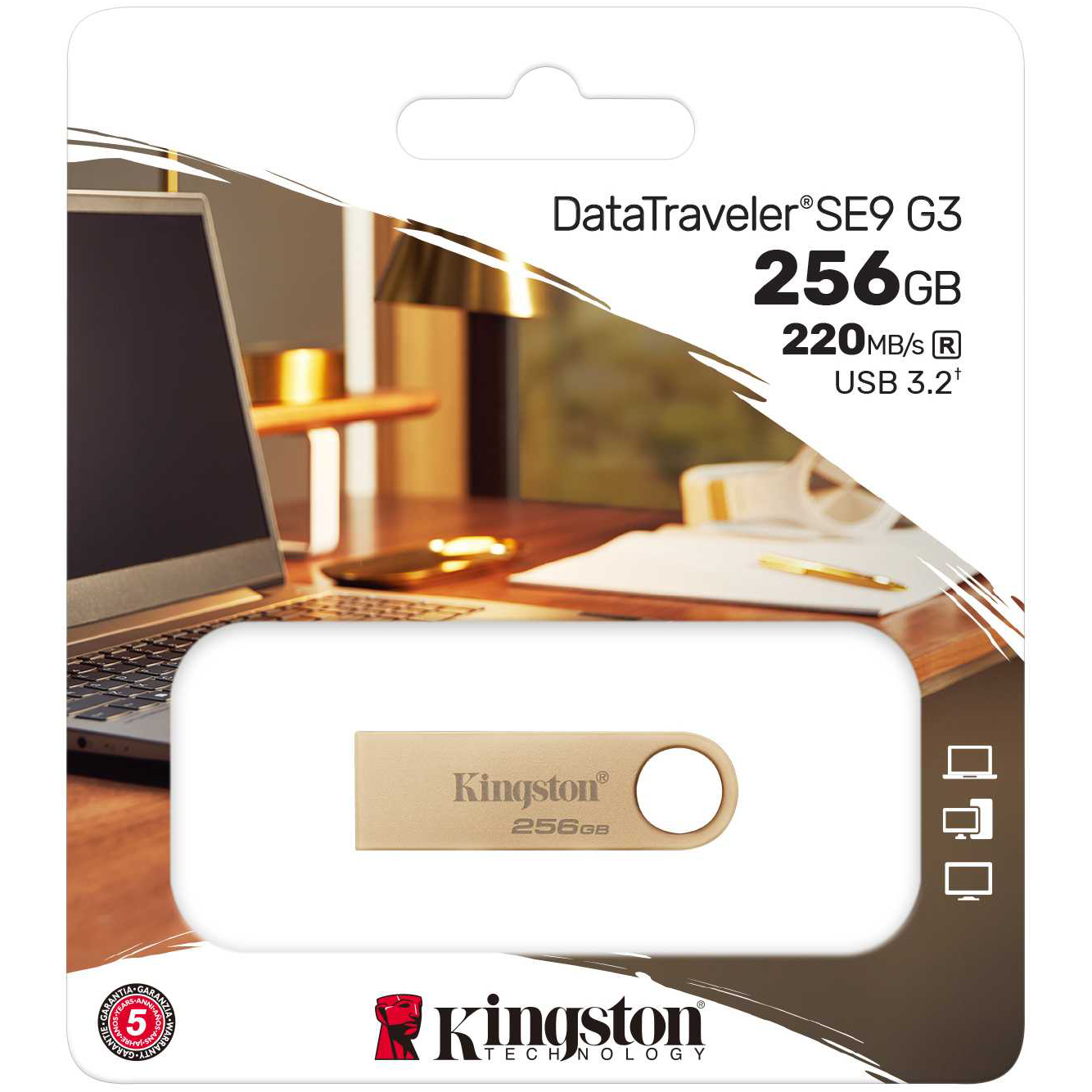 Vanjska memorija USB-A 3.2 Kingston DT SE9 G3, 256Gb DTSE9G3/256GB