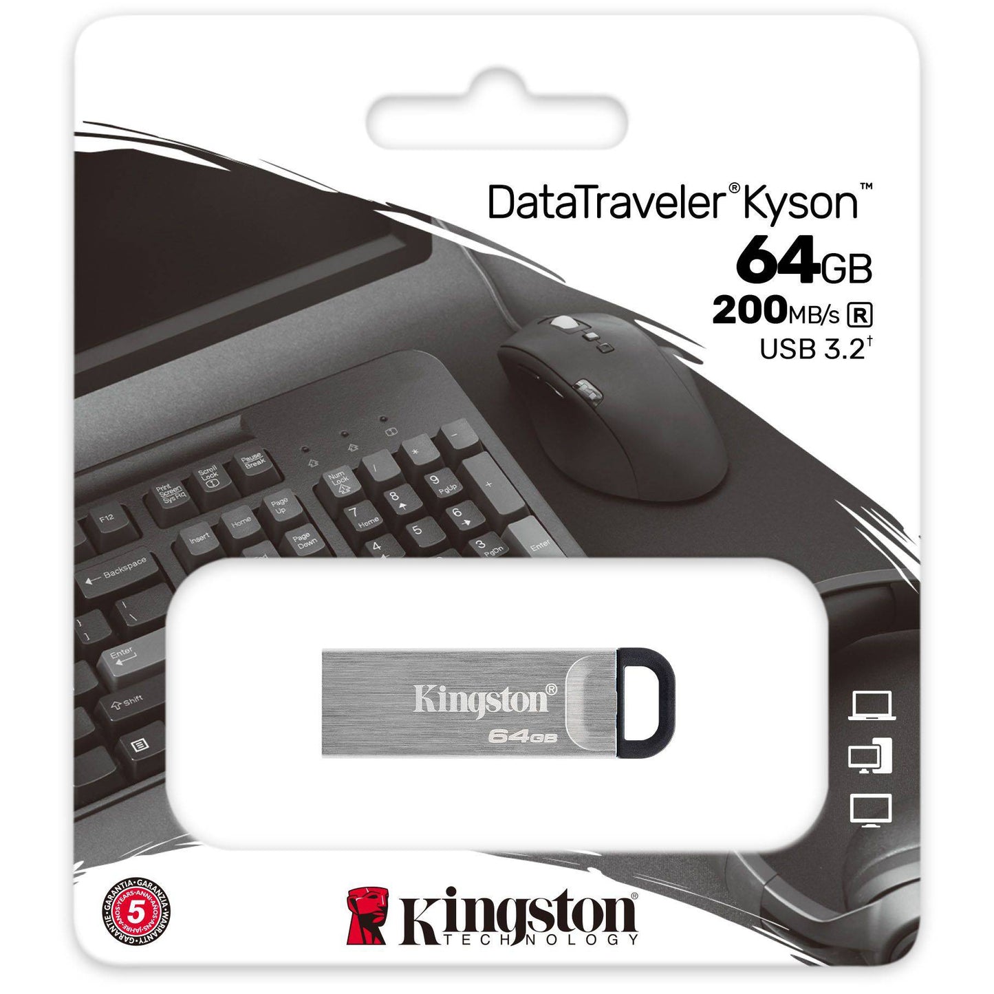 Vanjska memorija USB-A 3.2 Kingston DT Kyson, 64Gb DTKN/64GB