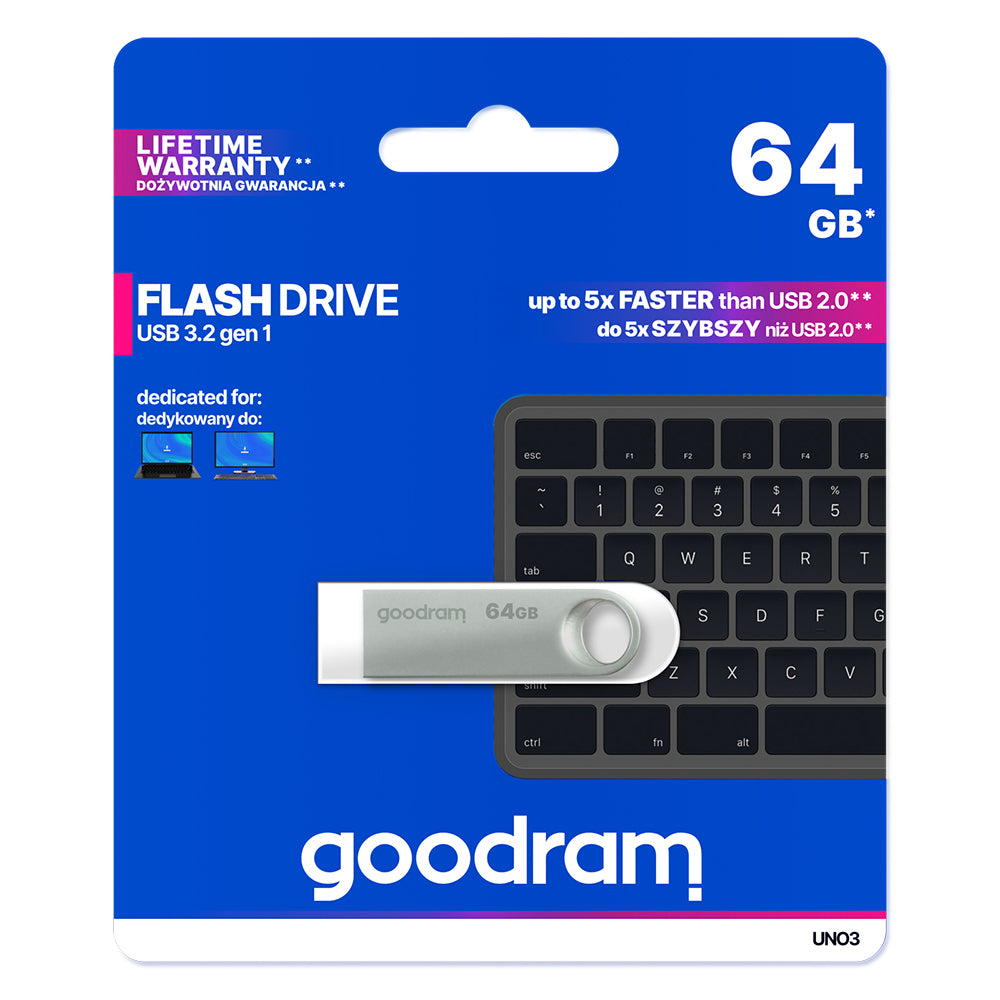 Vanjska memorija USB-A 3.2 GoodRam UNO3, 64Gb