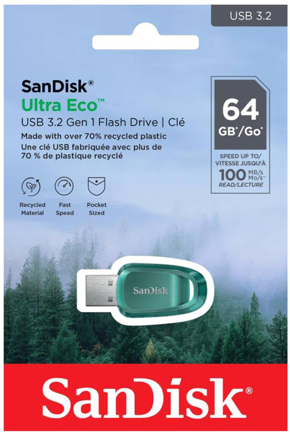 Vanjska memorija USB-A 3.2 SanDisk Ultra Eco, 64Gb SDCZ96-064G-G46