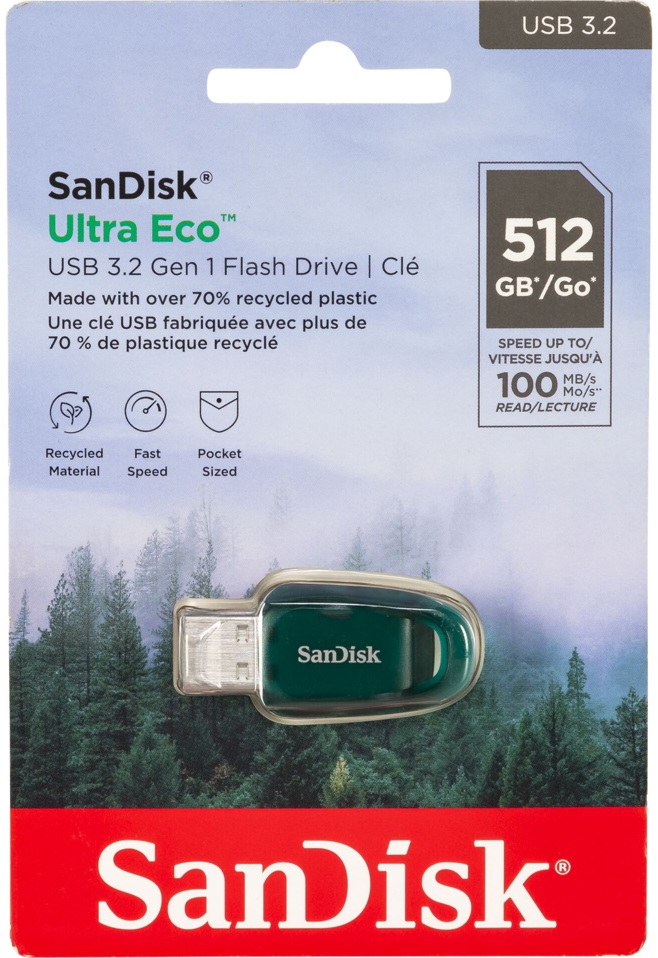 Vanjska memorija USB-A 3.2 SanDisk Ultra Eco, 512Gb SDCZ96-512G-G46