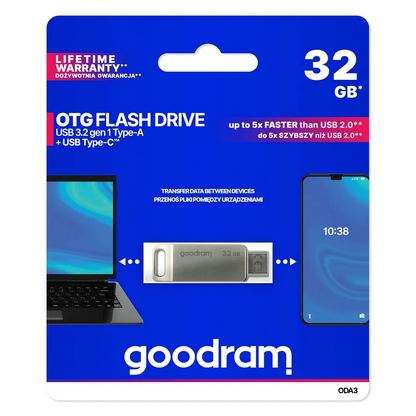 Vanjska memorija USB-A 3.2 / USB-C GoodRam ODA3, 32Gb
