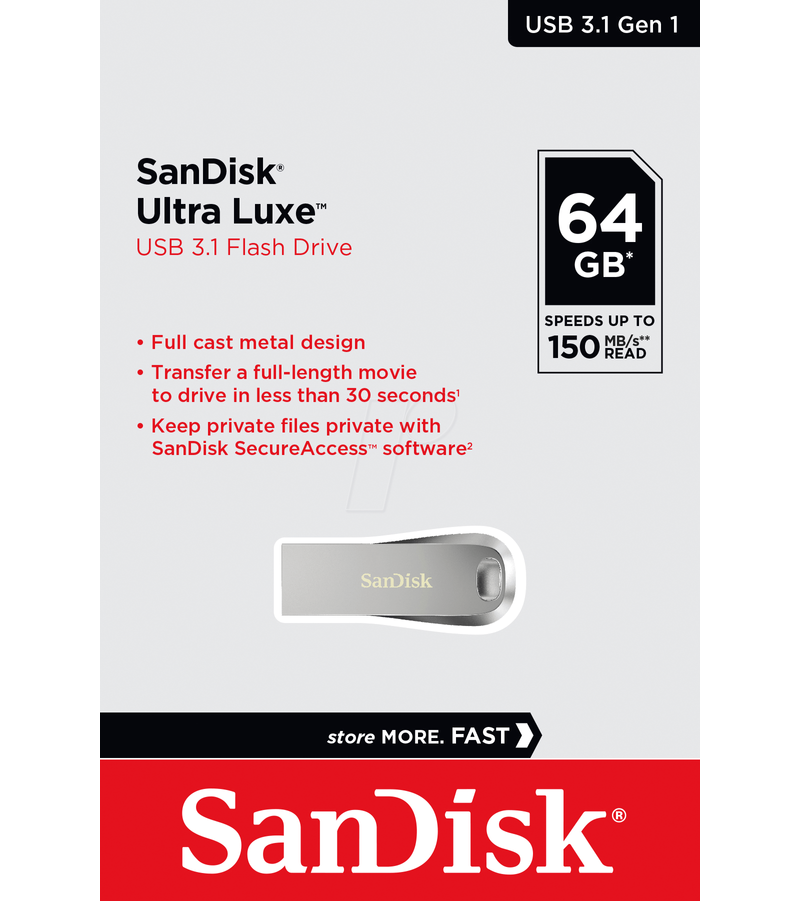 Vanjska memorija USB-A 3.2 SanDisk Ultra Luxe, 64Gb SDCZ74-064G-G46