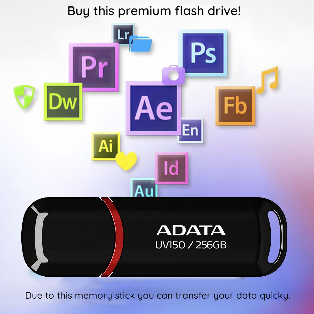 Vanjska USB-A 3.2 memorija Adata UV150, 64 GB AUV150-64G-RBK