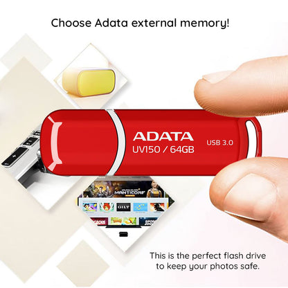 Vanjska USB-A 3.2 memorija Adata UV150, 64 GB AUV150-64G-RBK