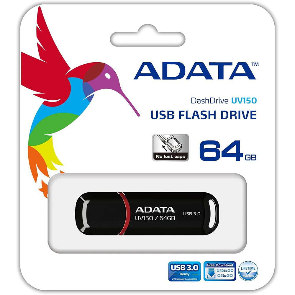 Vanjska USB-A 3.2 memorija Adata UV150, 64 GB AUV150-64G-RBK