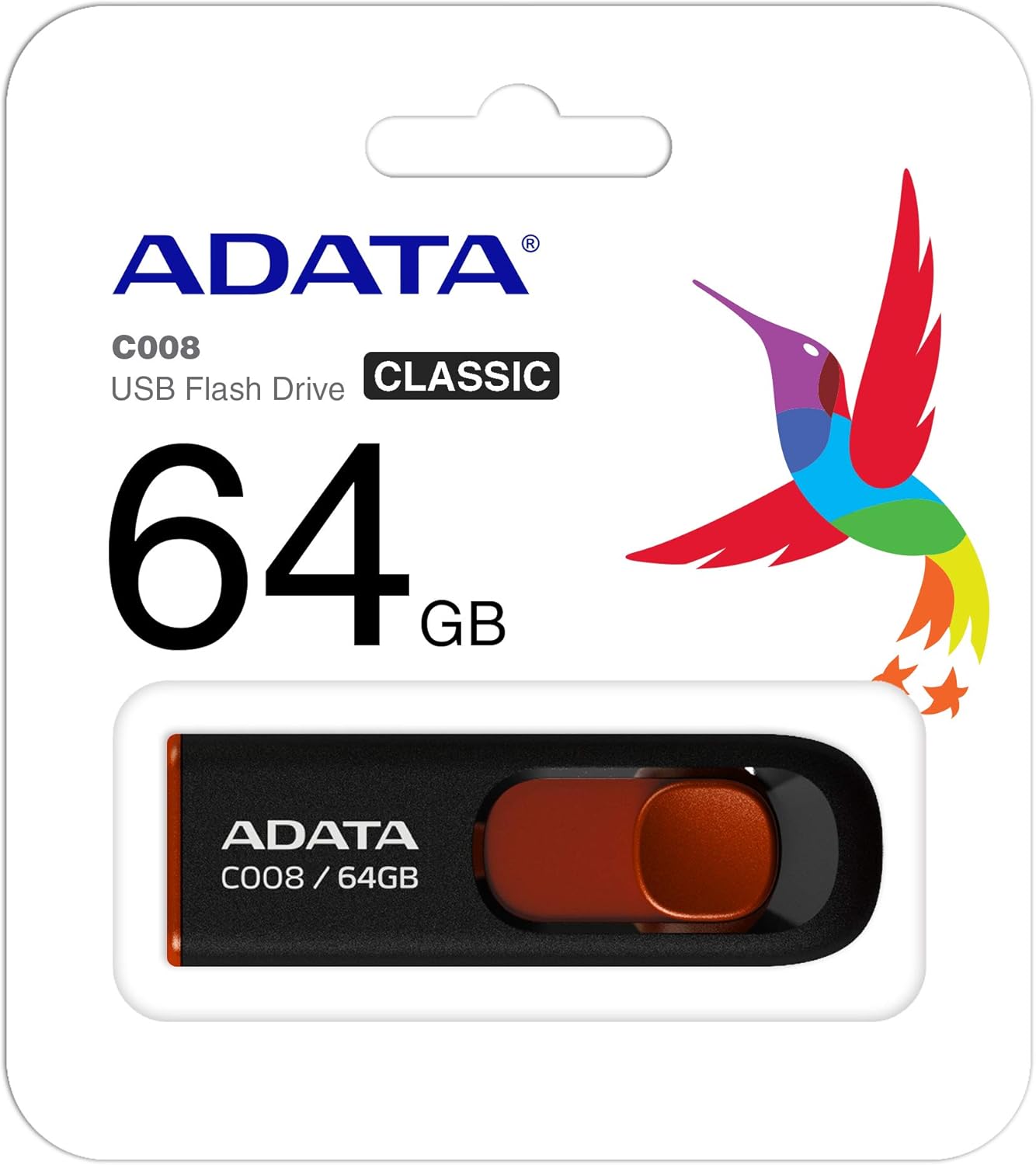 Vanjska memorija USB-A Adata C008, 64Gb AC008-64G-RKD