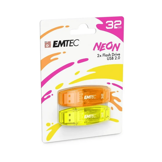 Vanjska memorija USB-A Emtec C410 Neon, 32Gb, Set 2 komada ECMMD32GC41
