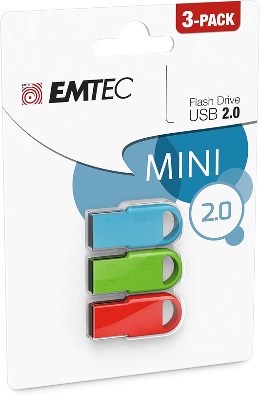 Vanjska memorija USB-A Emtec D250 Mini, 16Gb, Set 3 komada ECMMD16GD252P3