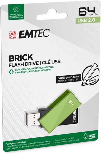 Vanjska memorija USB-A Emtec C350 Brick, 64Gb ECMMD64GC352