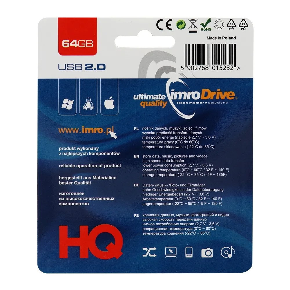Vanjska memorija USB-A Imro, 64Gb