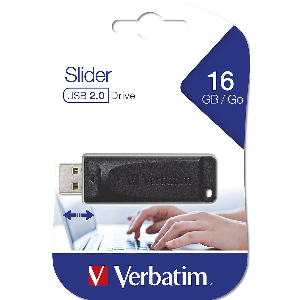 Vanjska memorija USB-A Verbatim PenDrive Slider, 16Gb