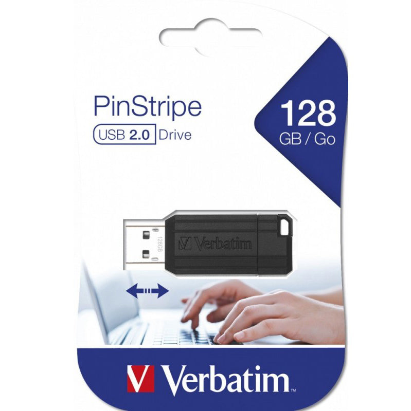 Vanjska memorija USB-A Verbatim PenDrive Pinstripe, 128Gb