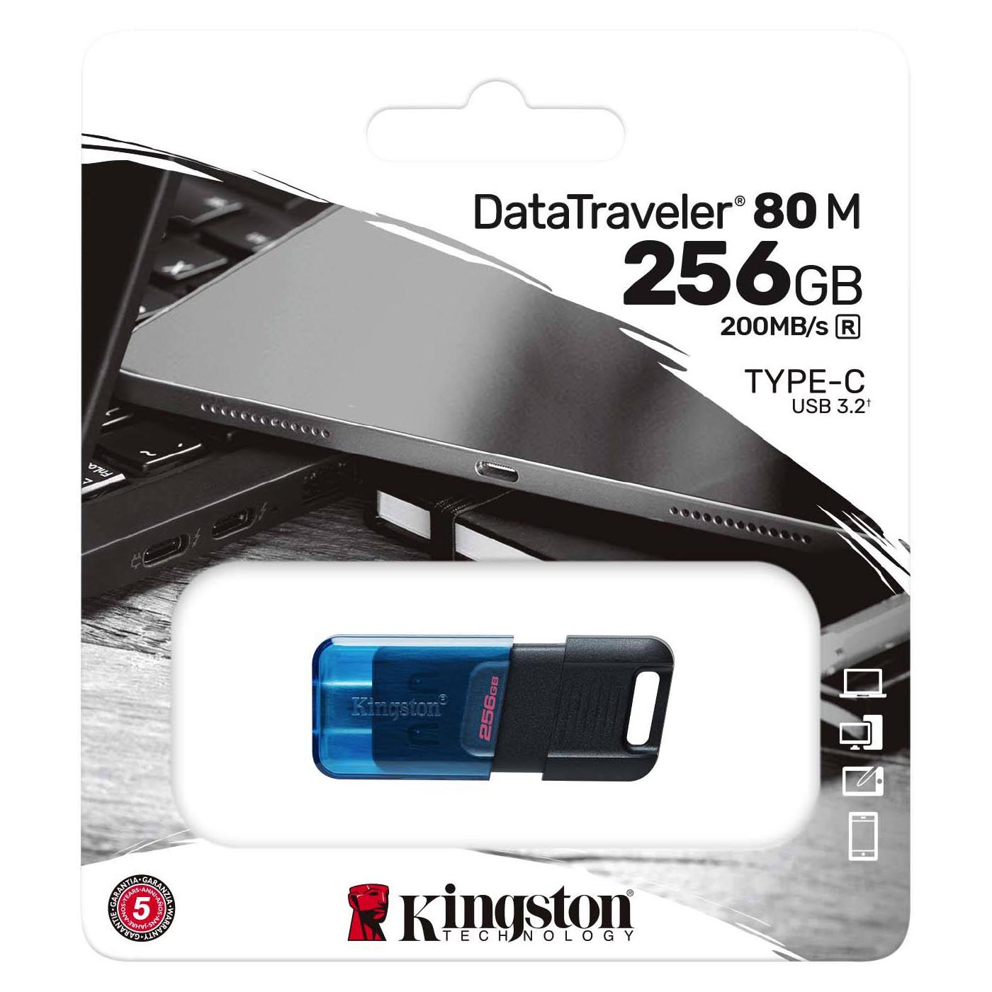 Vanjska memorija USB-C Kingston DT80M, 256Gb DT80M/256GB