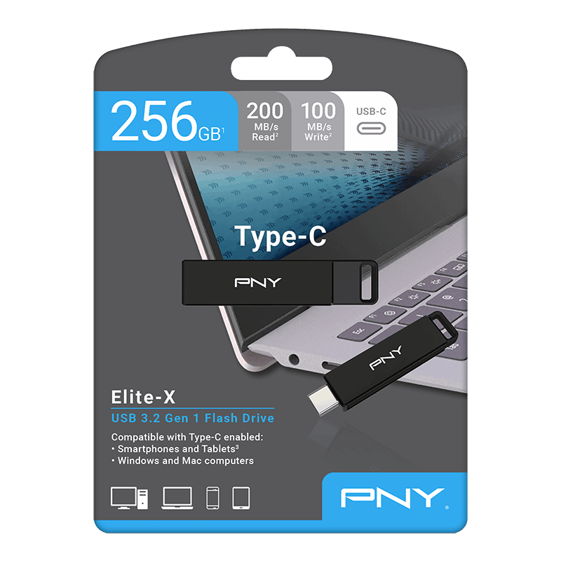 Vanjska memorija USB-C PNY Elite X, 64Gb P-FDI64GELTXC-GE