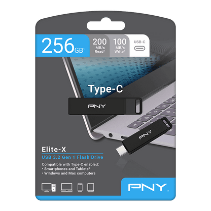 Vanjska memorija USB-C PNY Elite X, 64Gb P-FDI64GELTXC-GE