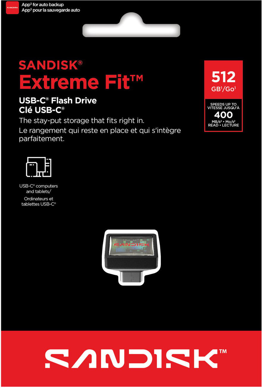Vanjska memorija USB-C SanDisk Extreme Fit, 512Gb SDCZ530-512G-G46