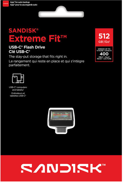 Vanjska memorija USB-C SanDisk Extreme Fit, 512Gb SDCZ530-512G-G46