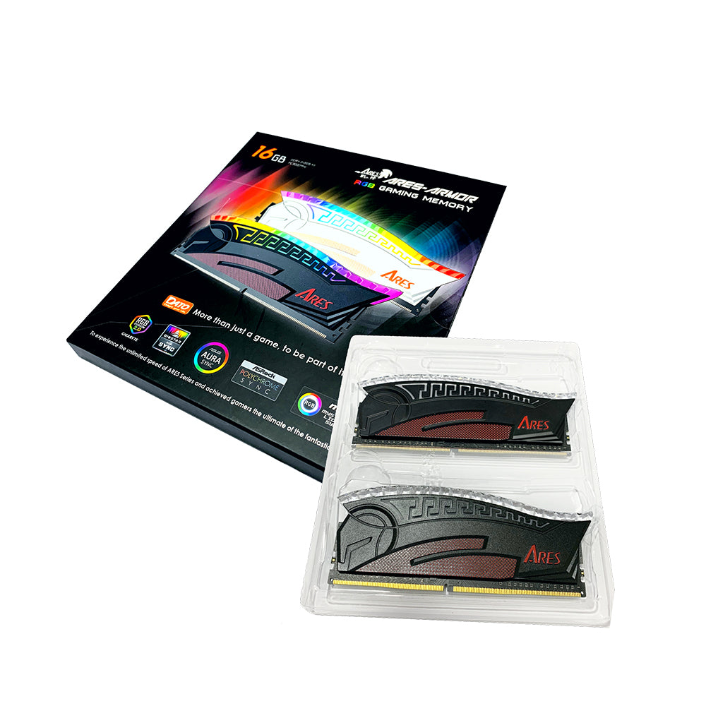 Memorija RAM Dato Ares Armor, DDR4, RGB, 2 x 8GB, 3600Mhz, CL18, Crna AMRGB8GX216G36K