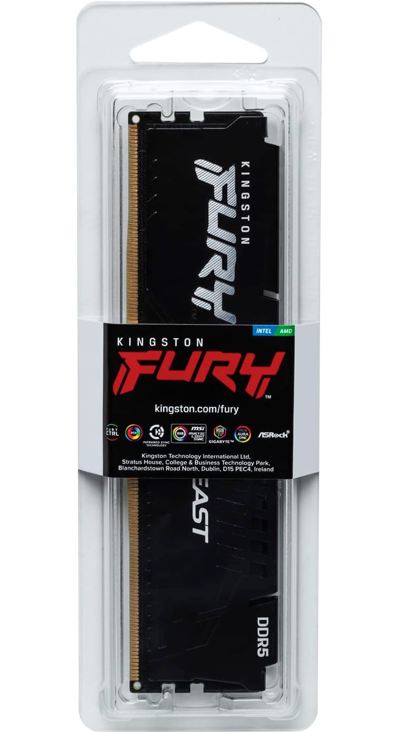 Kingston Fury Beast RAM memorija, DDR5, 8GB, 5600Mhz, Obnovljena KF556C40BB-8