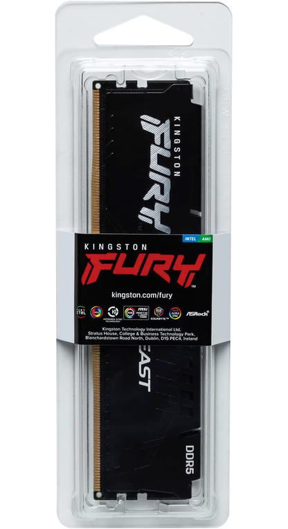 Kingston Fury Beast RAM memorija, DDR5, 8GB, 5600Mhz, Obnovljena KF556C40BB-8