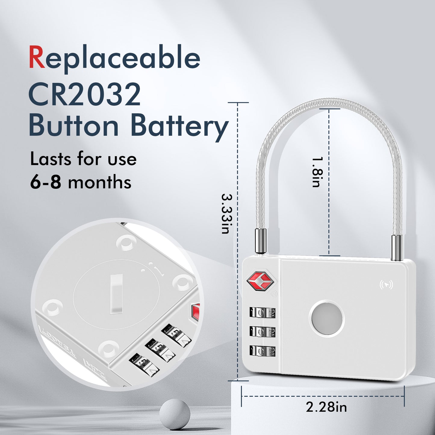 MiLi SmartTag MiLock Luggage za iOS Series, Bijela HD-P16-L