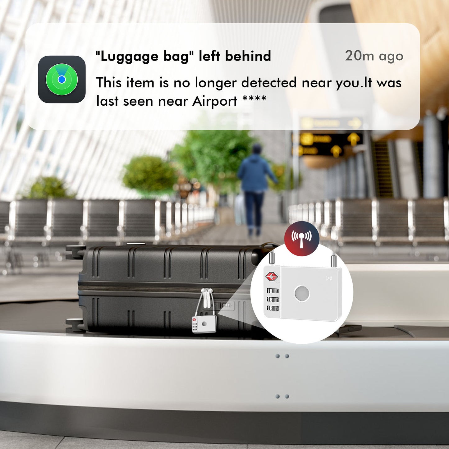 MiLi SmartTag MiLock Luggage za iOS Series, Bijela HD-P16-L