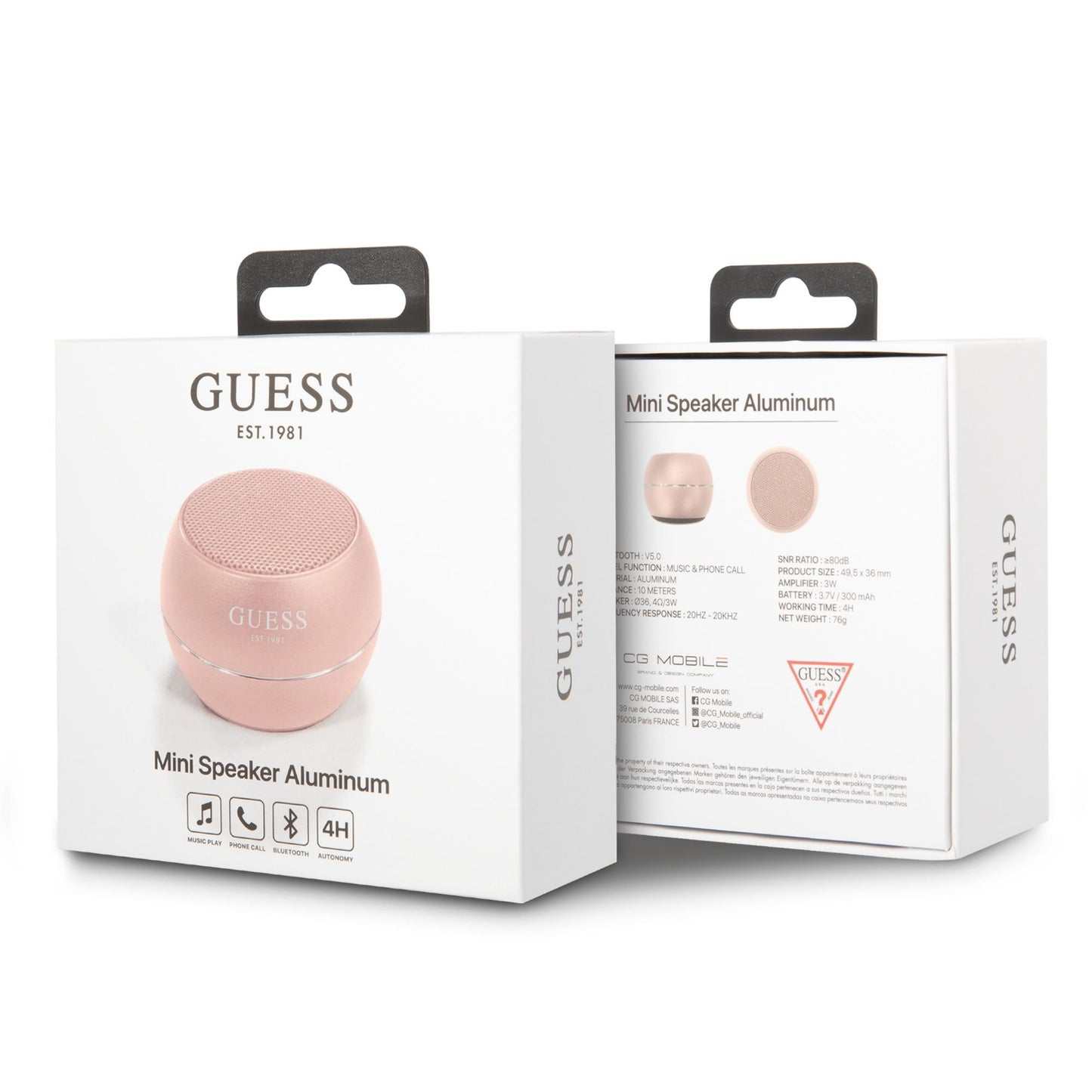 Prijenosni Bluetooth zvučnik Guess, 3W, Roza