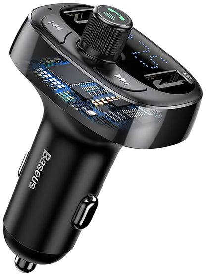 FM Bluetooth modulator Baseus S-09, 2 x USB-A - 1 x microSD