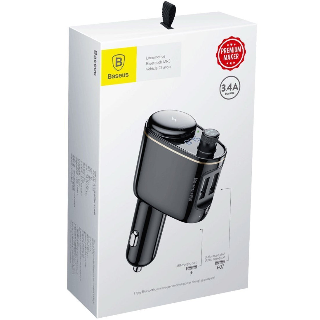 FM Bluetooth modulator Baseus S-06, 2 x USB-A CCHC000001
