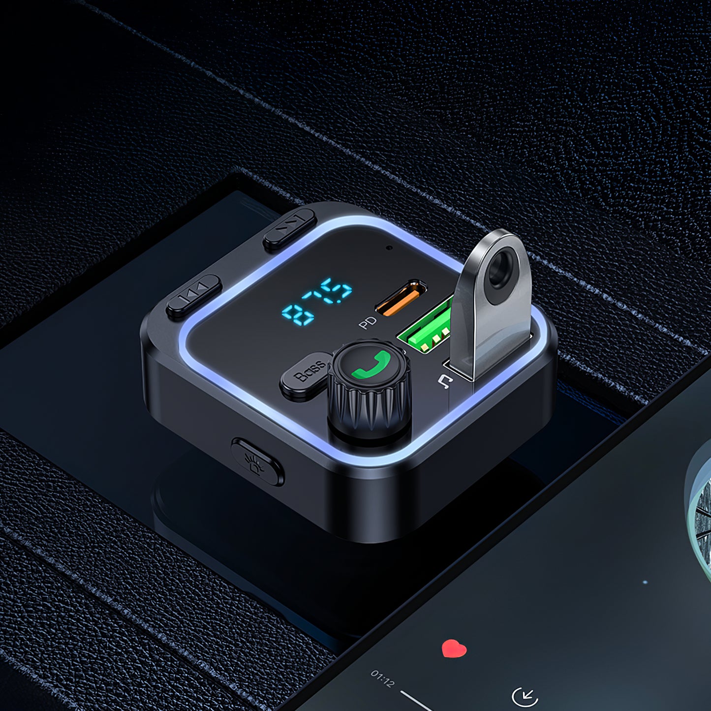 FM Bluetooth modulator Borofone BC53 Highway, 2 x USB-A - 1 x USB-C