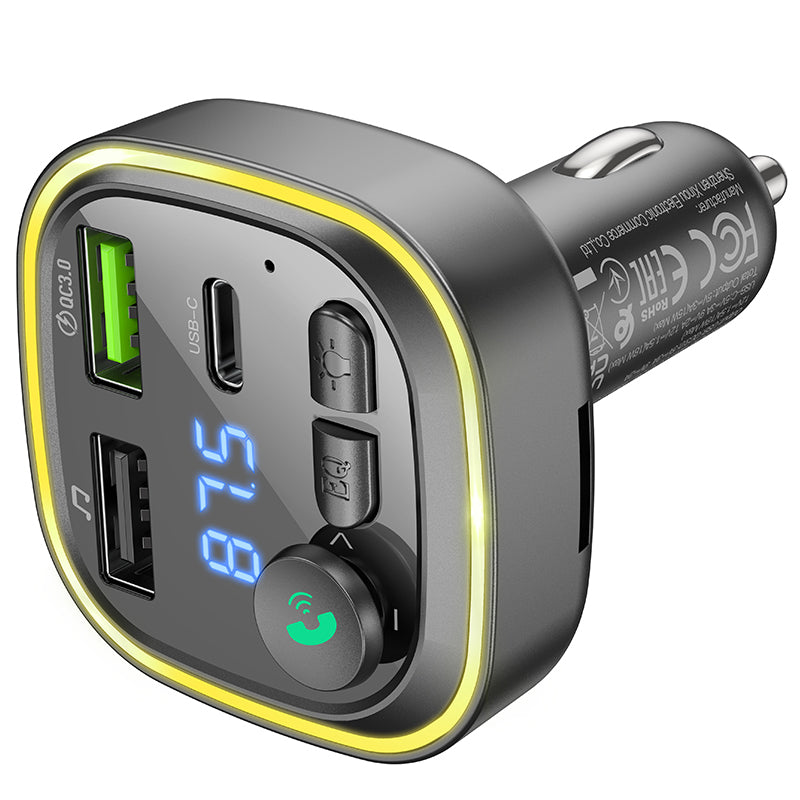 FM Bluetooth modulator Borofone BC48, 2 x USB-A - 1 x USB-C