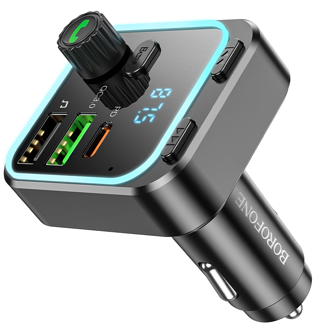 FM Bluetooth modulator Borofone BC53 Highway, 2 x USB-A - 1 x USB-C