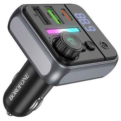 FM Bluetooth modulator Borofone BC50 Ascenso, 2 x USB-A - 1 x USB-C