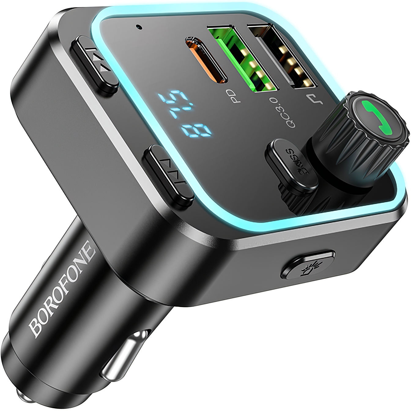 FM Bluetooth modulator Borofone BC53 Highway, 2 x USB-A - 1 x USB-C