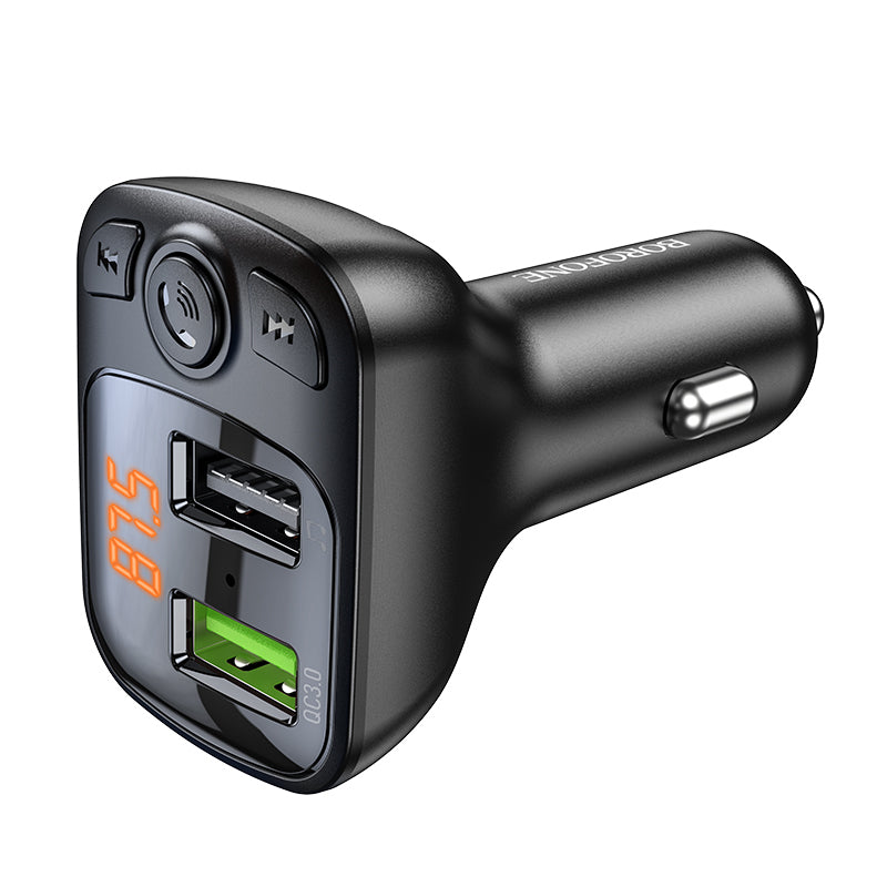FM Bluetooth modulator Borofone BC41 Eminency, 2 x USB-A - 1 x microSD