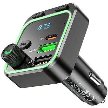 FM Bluetooth modulator Borofone BC53 Highway, 2 x USB-A - 1 x USB-C