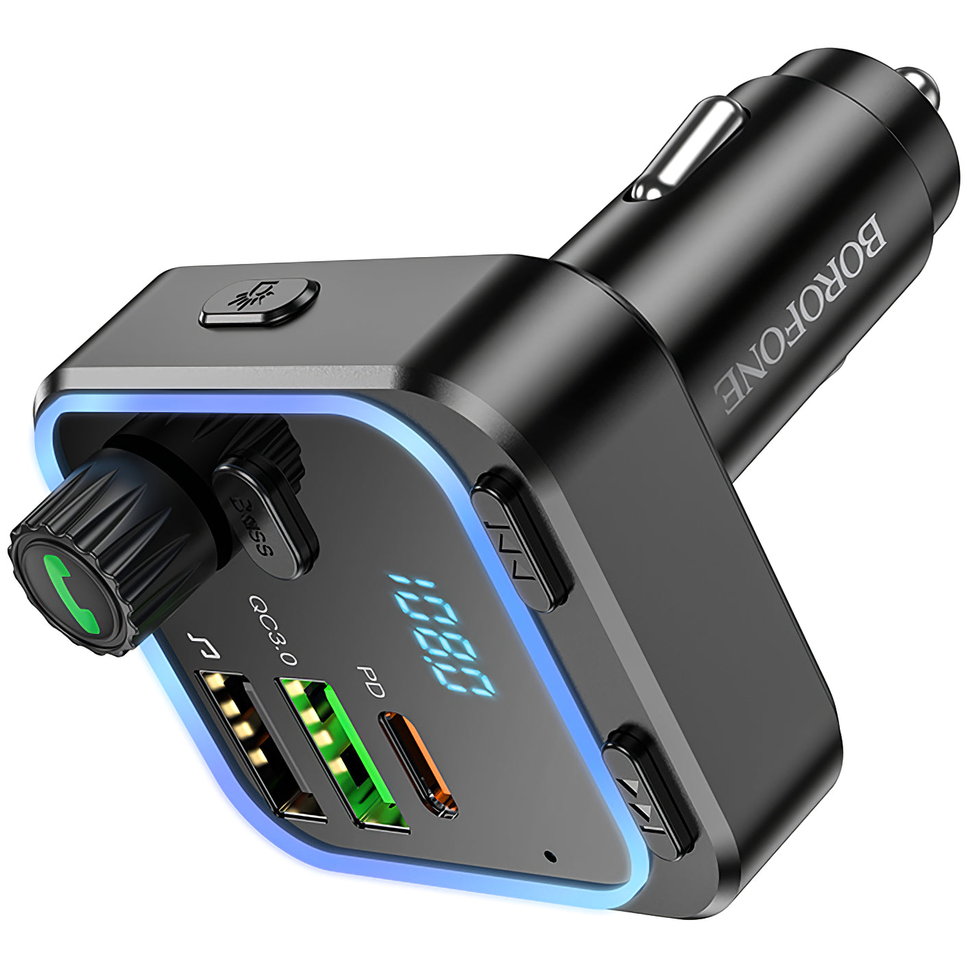 FM Bluetooth modulator Borofone BC53 Highway, 2 x USB-A - 1 x USB-C