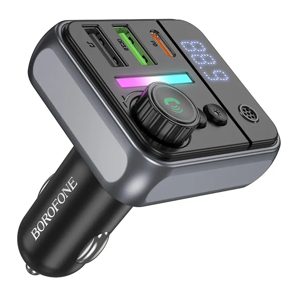 FM Bluetooth modulator Borofone BC50 Ascenso, 2 x USB-A - 1 x USB-C