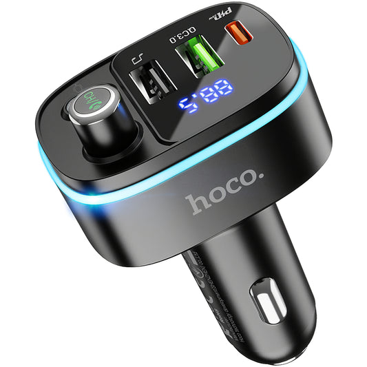 FM Bluetooth modulator HOCO E62 Fast, 2 x USB-A - 1 x USB-C