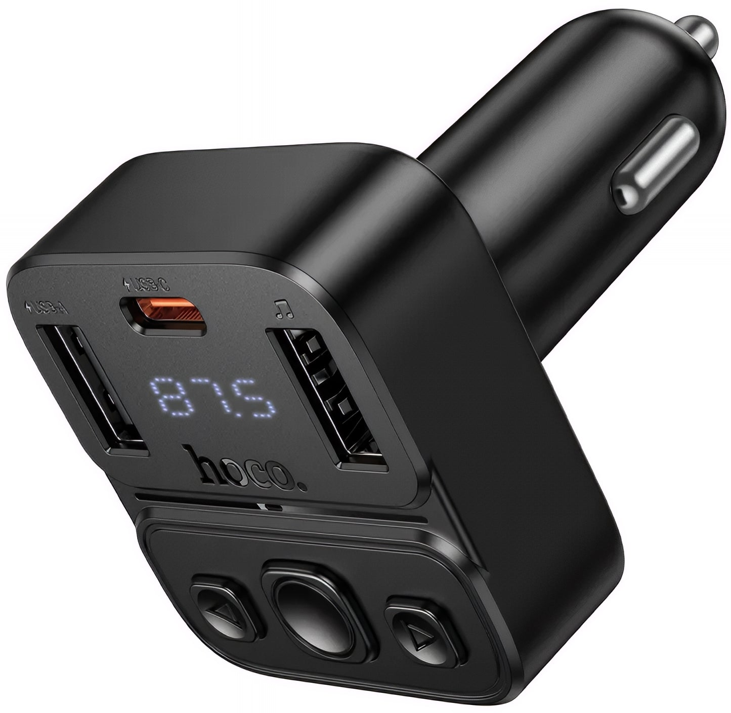 FM Bluetooth modulator HOCO E87, 2 x USB-A - 1 x USB-C