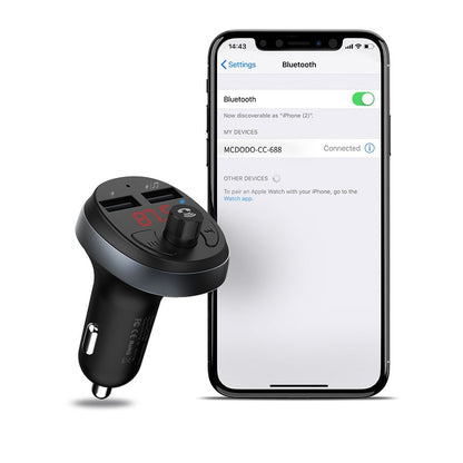FM Bluetooth modulator McDodo, 2 x USB-A