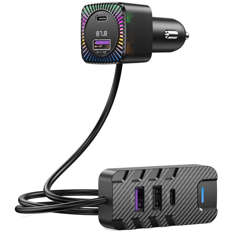FM Bluetooth modulator XO Design BCC13, 2 x USB-C - 3 x USB-A