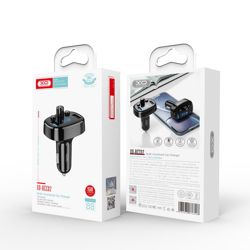 FM Bluetooth modulator XO Design BCC02, 2 x USB-A
