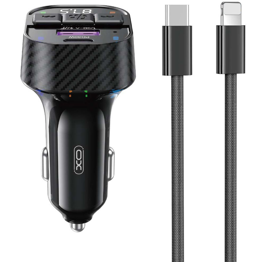FM Bluetooth modulator XO Design BCC17-3, 1 x USB-A - 1 x USB-C