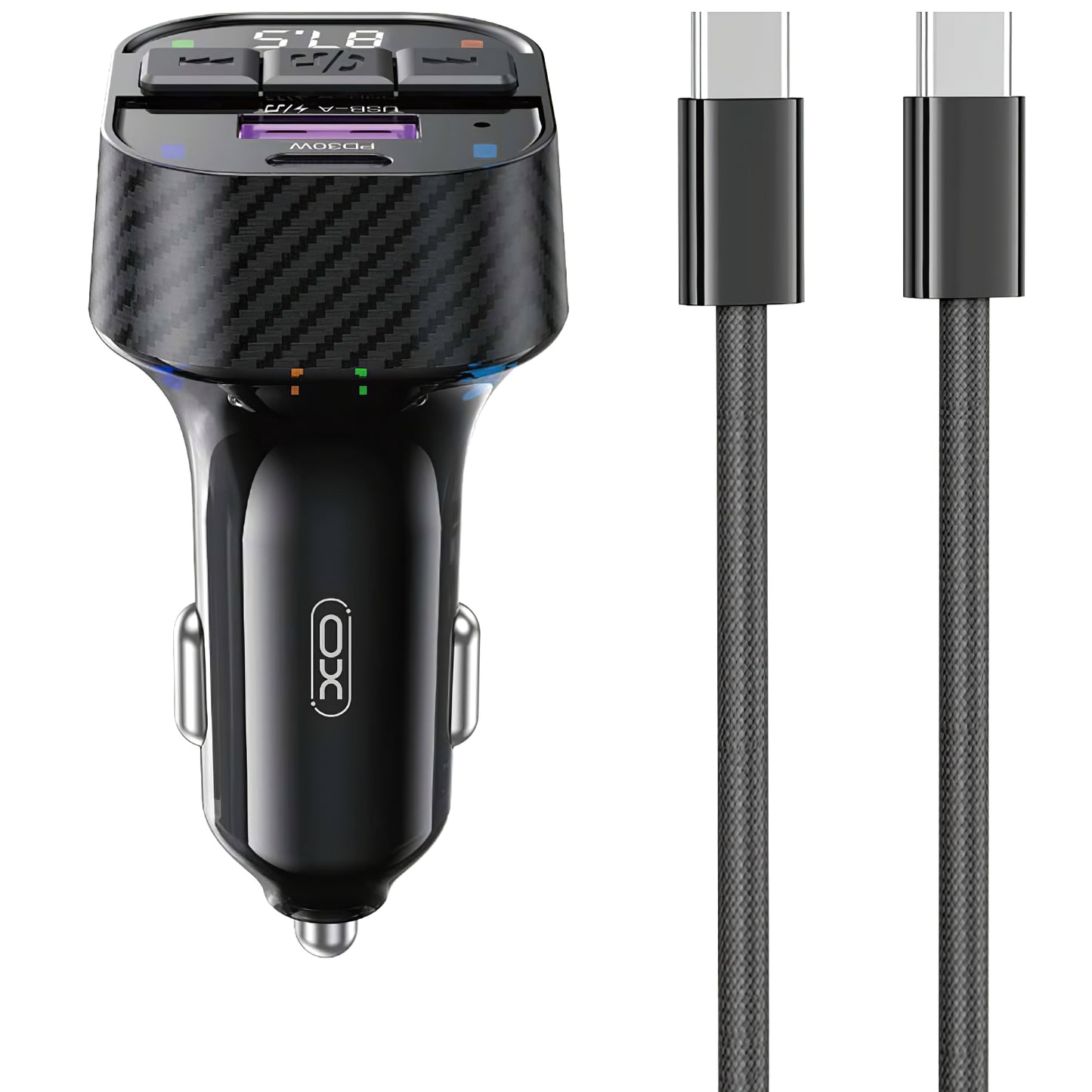 FM Bluetooth modulator XO Design BCC17-2, 1 x USB-A - 1 x USB-C