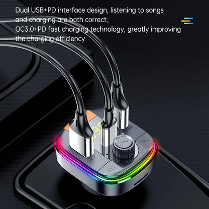 Modulator FM Bluetooth Yesido Y45, 2 x USB-A - 1 x USB-C - 1 x microSD