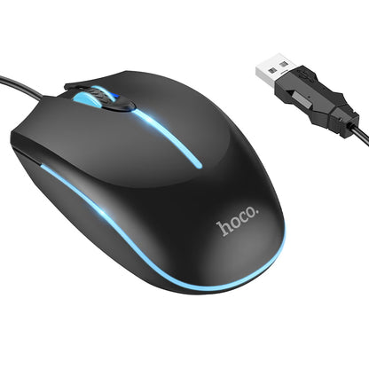 Gaming miš s kabelom USB HOCO GM37, RGB, 2400DPI, Crna
