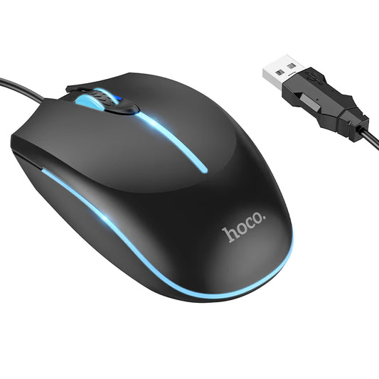 Gaming miš s kabelom USB HOCO GM37, RGB, 2400DPI, Crna