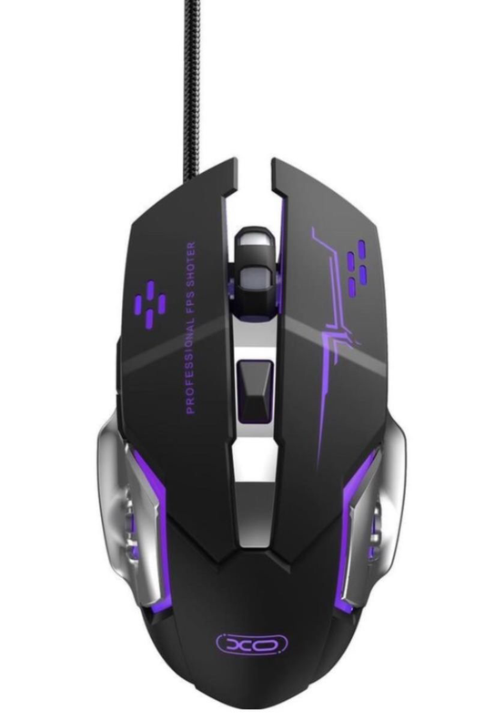 Gaming miš s kabelom USB XO Design M10, RGB, 3200DPI, Crna